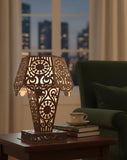 Handcrafted Wooden Moroccan Table Lamp (Design 2)